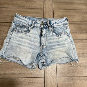 American eagle high rise stretch shorts. Washed out blue size 6
